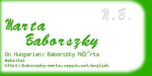 marta baborszky business card